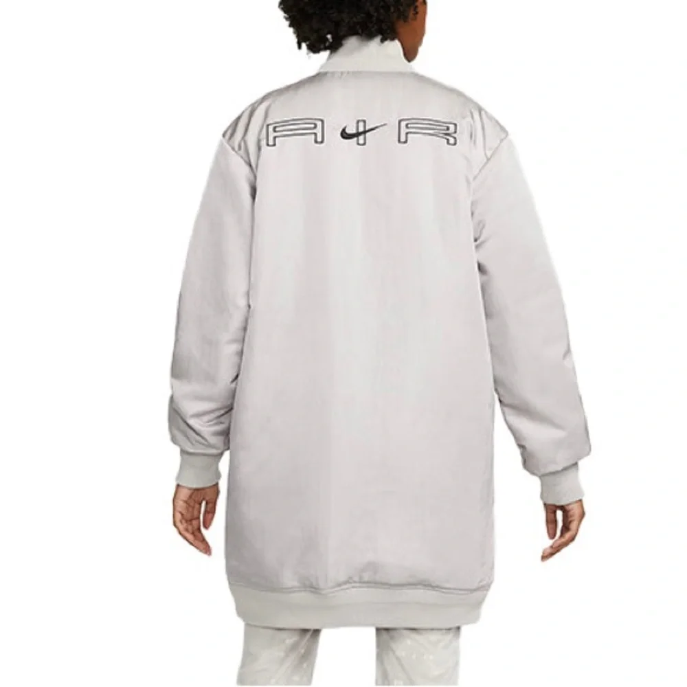 Nike Therma-FIT Mid-Length Light Gray Bomber Jacket